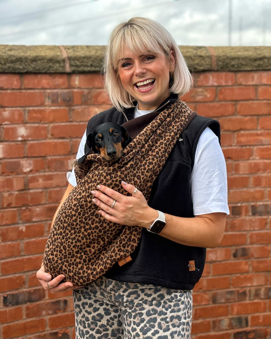 Two Tone Fleece Dog Sling Carrier - Multiple Sizes, Made to Order