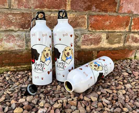 Hugo and Ted Dog Water Bottle