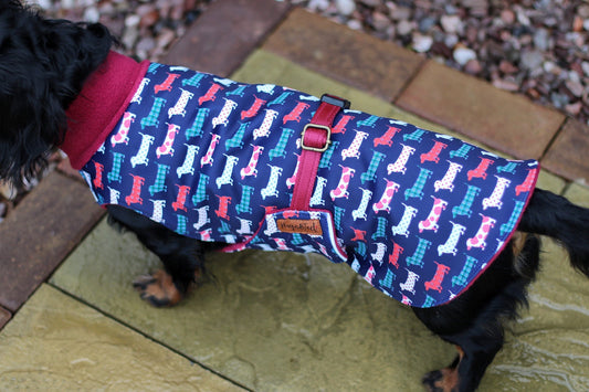 Hugo and Ted Print Ultimate Walkies Waterproof Dog Coats - Made to Measure - Hugo and Ted