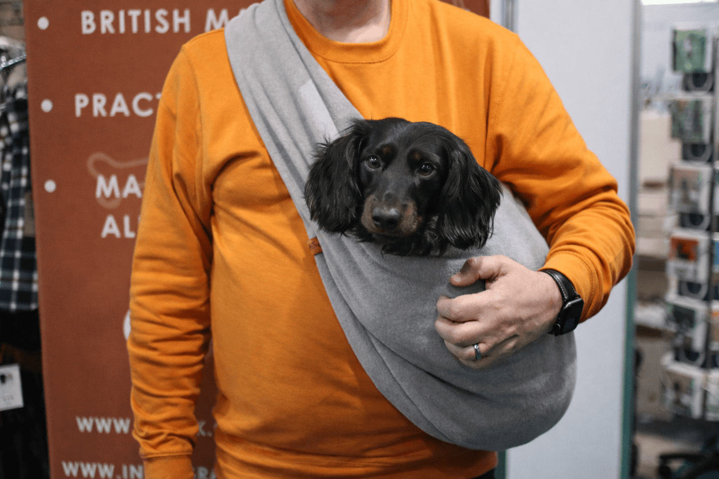 Longer Strap Fleece Dog Slings - Hugo and Ted