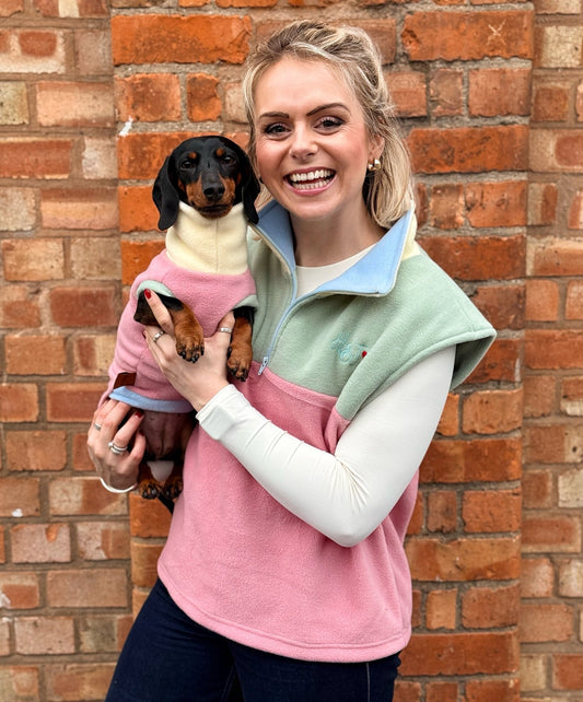 Pastel Collection Harlequin Fleece Dog Snuggle Jumper - Made to Measure - Hugo and Ted