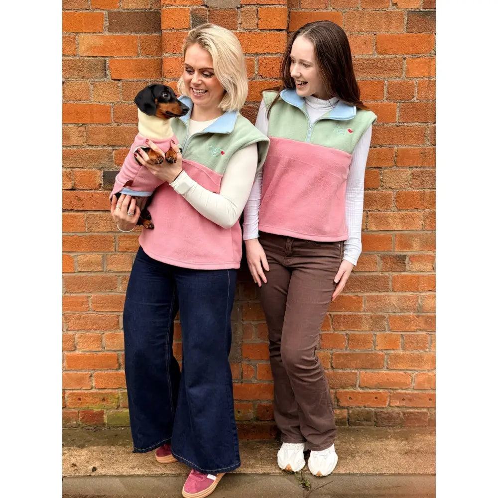 Pastel Collection Hooman Harlequin 1/4 Zip Body Warmers - Hugo and Ted