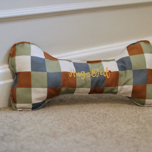 Personalised Wonky Toy Bones – Eco Dog Toy & Memory Keepsake - Hugo and Ted