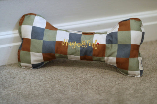 Personalised Wonky Toy Bones – Eco Dog Toy & Memory Keepsake - Hugo and Ted