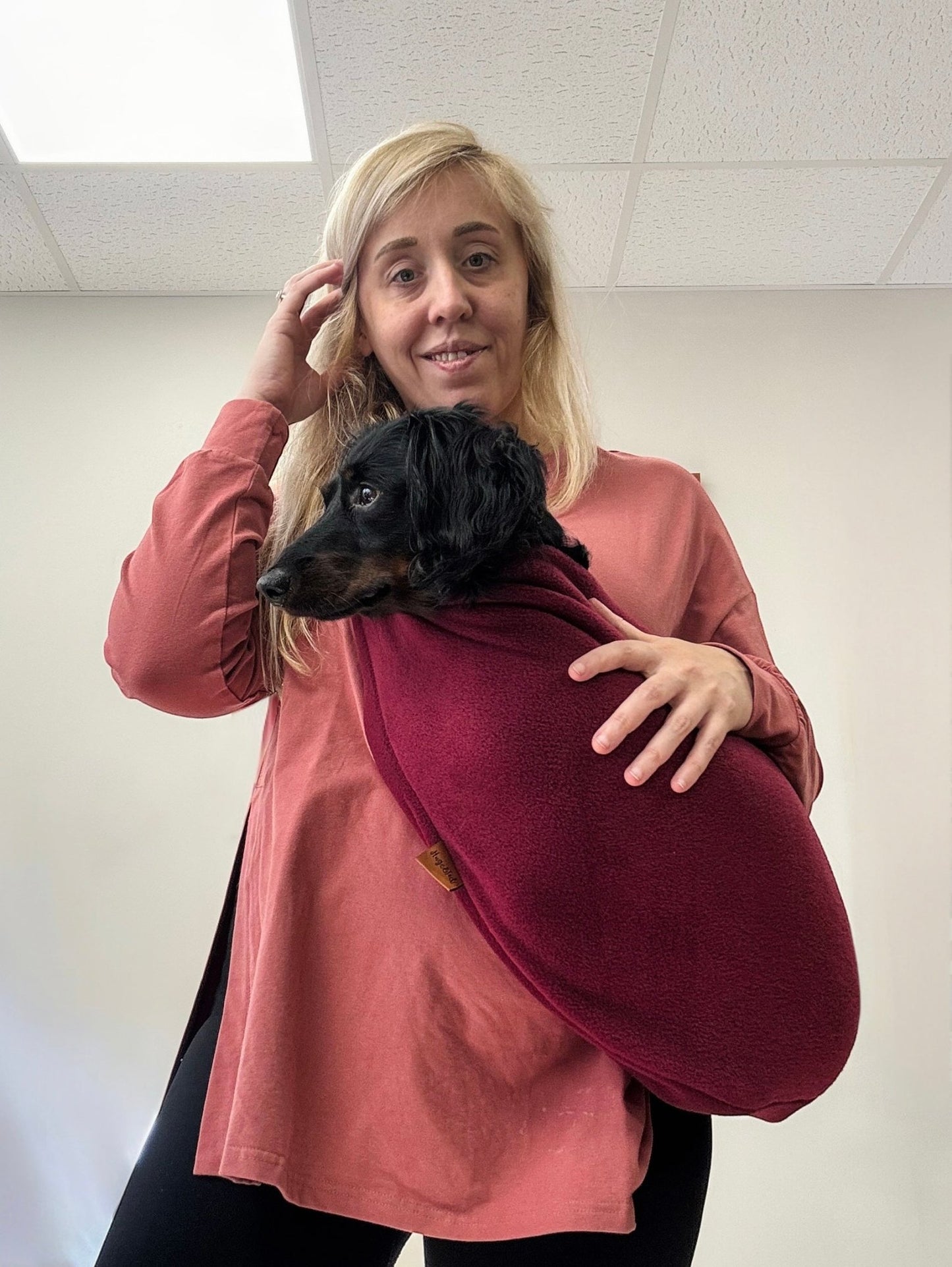 Plain Fleece Comfortable Dog Sling Carrier – Ideal for Small, Elderly, or Disabled Dogs - Hugo and Ted