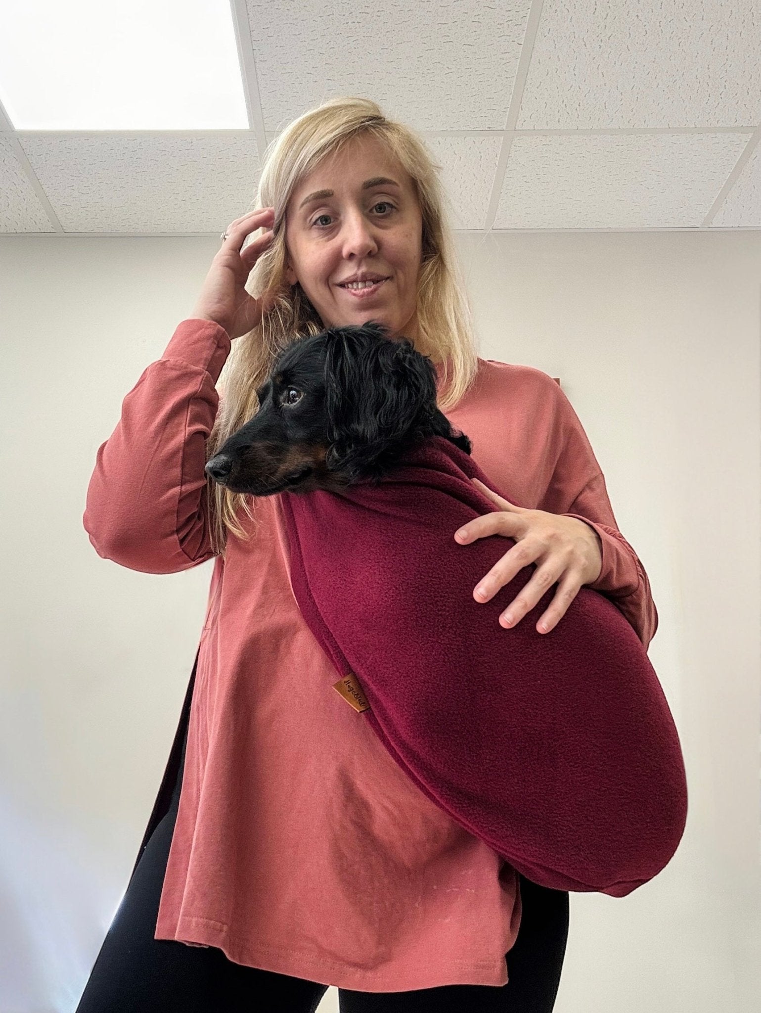Plain Fleece Comfortable Dog Sling Carrier – Ideal for Small, Elderly, or Disabled Dogs - Hugo and Ted
