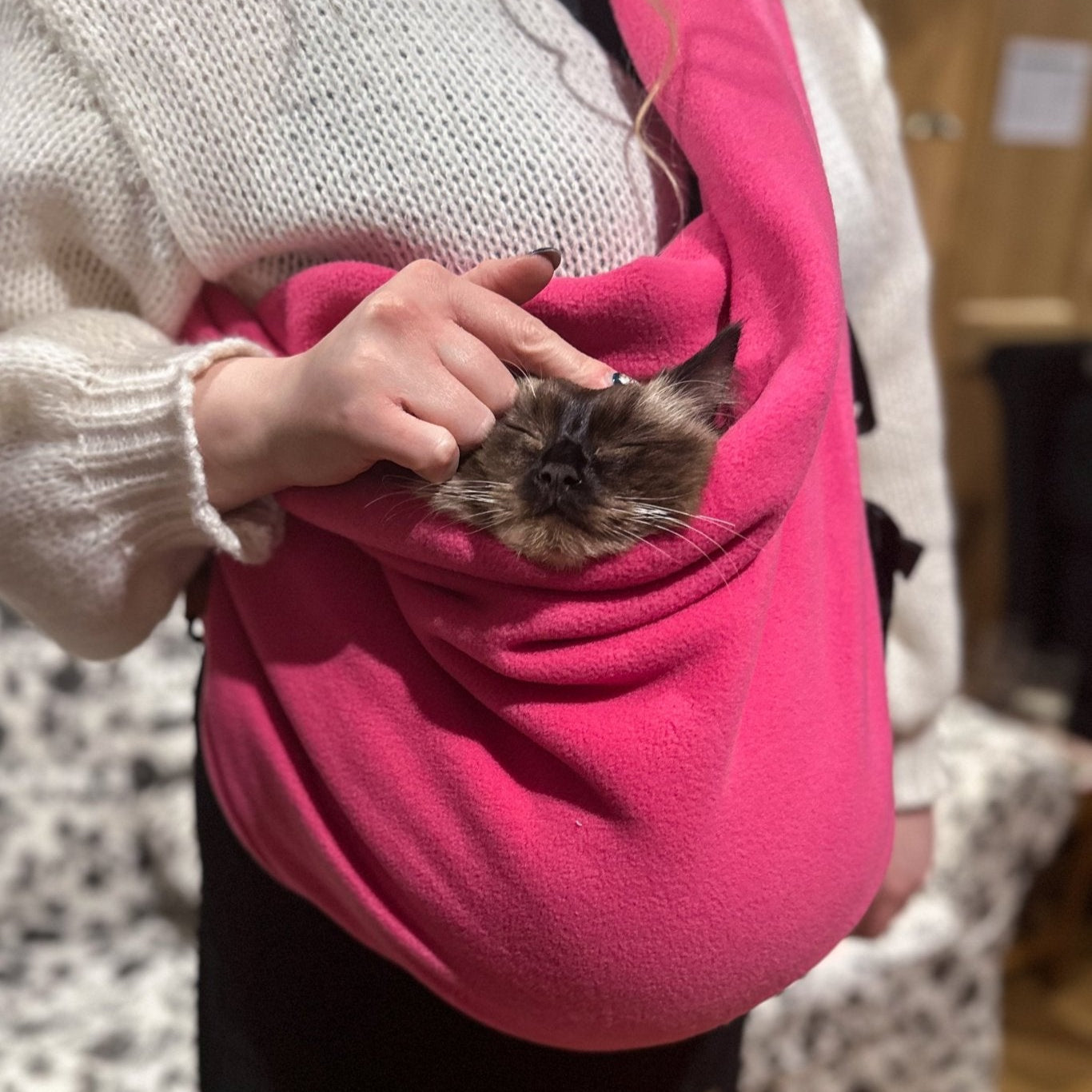 Plain Fleece Comfortable Dog Sling Carrier – Ideal for Small, Elderly, or Disabled Dogs - Hugo and Ted