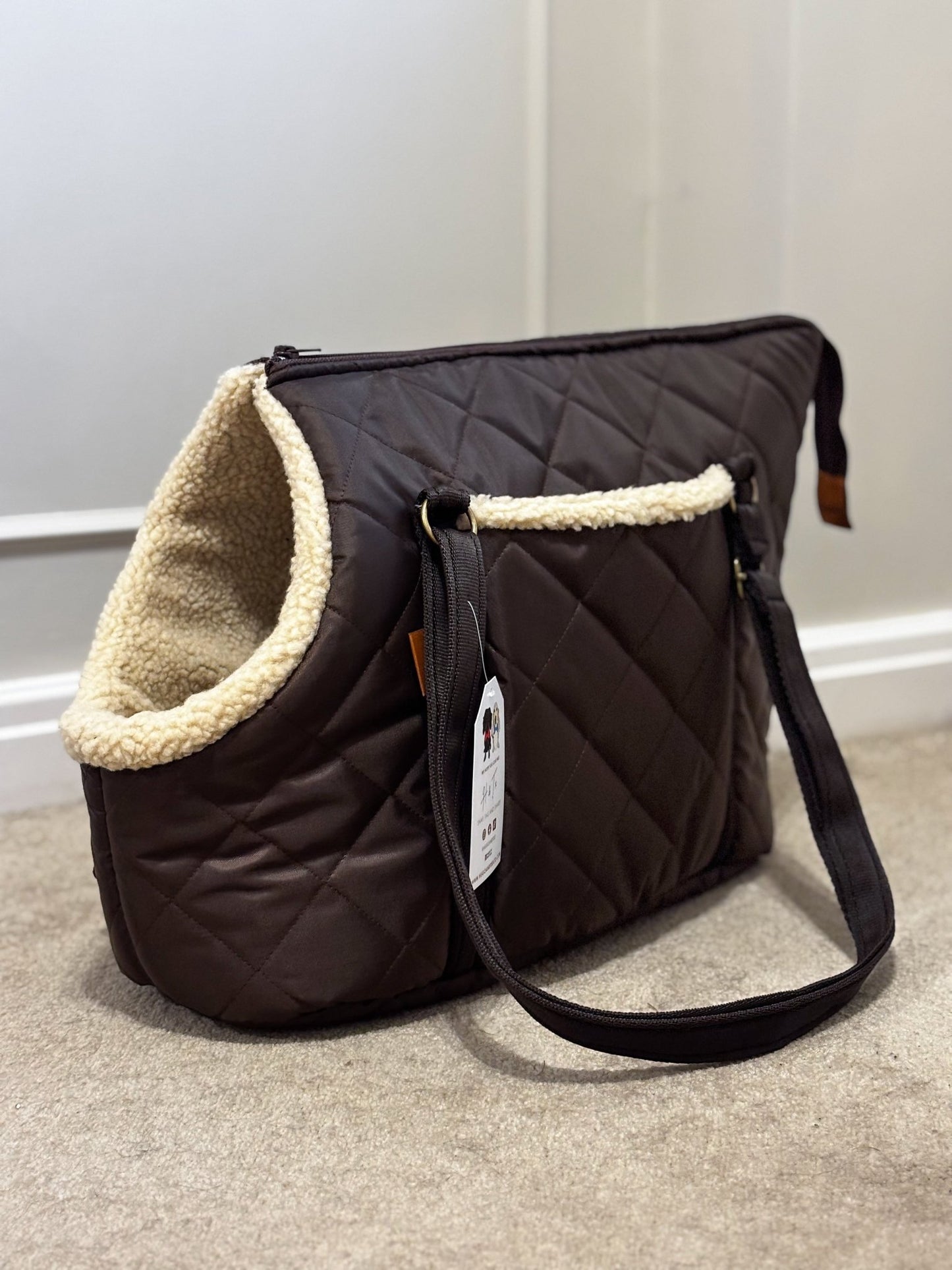 Quilted Dog Carry Bags – Padded, Waterproof & Comfortable for Small Dogs on the Go - Hugo and Ted