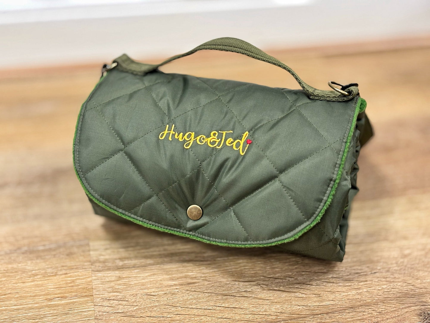 Quilted Walkies Mats – Waterproof, Soft Fleece Mat for Outdoor Adventures & Café Visits - Hugo and Ted