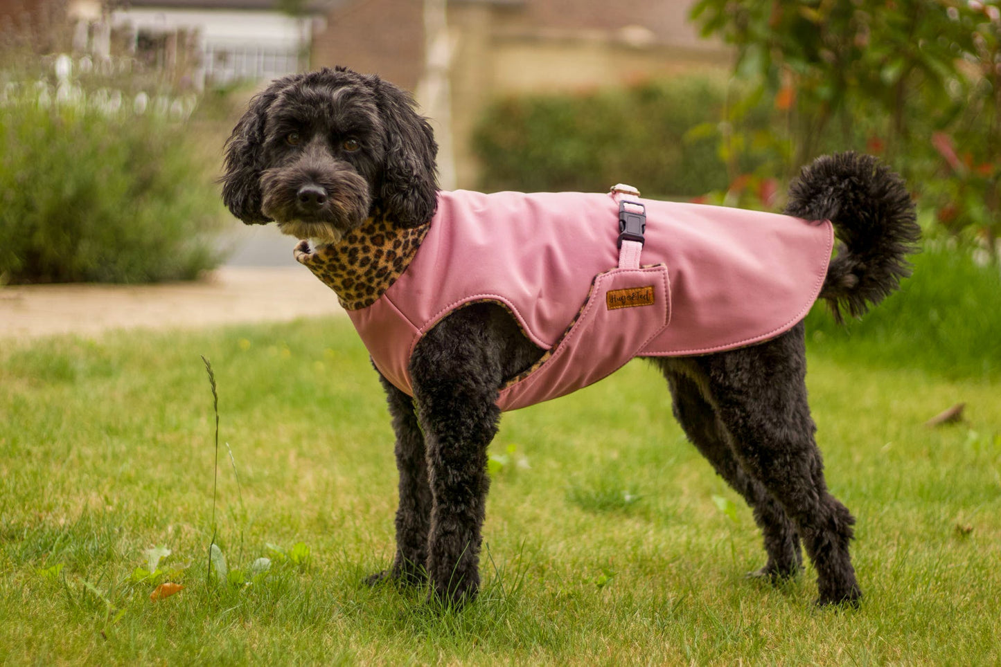 Rainfleece Ultimate Walkies Waterproof Coats – Made - to - Measure Dog Coat with Polar Fleece Lining & Harness Hole Option - Hugo and Ted