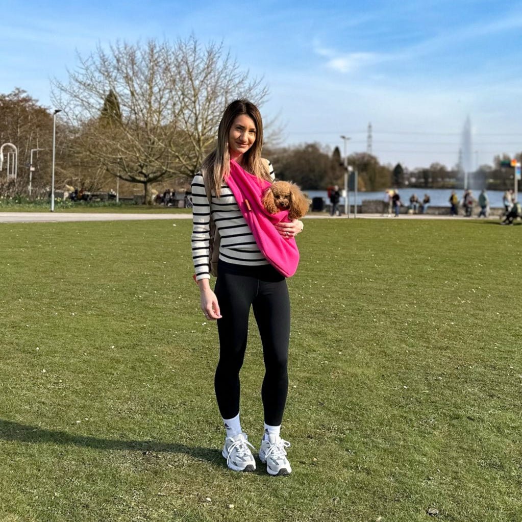 Plain Fleece Comfortable Dog Sling Carrier – Ideal for Small, Elderly, or Disabled Dogs - Hugo and Ted