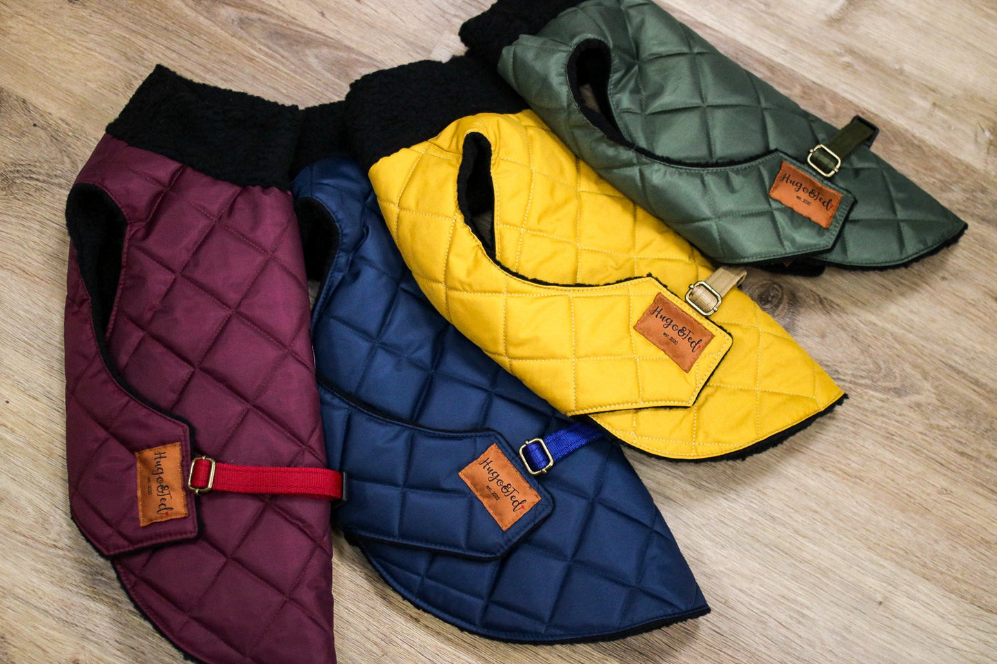 Teddy Fleece Lined Quilted Ultimate Walkies Waterproof Dog Coat – Made to Measure for Wet Weather Adventures - Hugo and Ted