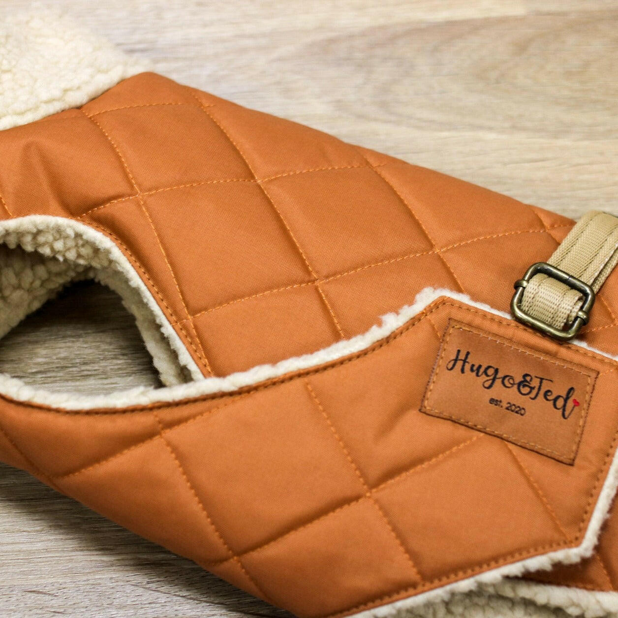 Teddy Fleece Lined Quilted Ultimate Walkies Waterproof Dog Coat – Made to Measure for Wet Weather Adventures - Hugo and Ted