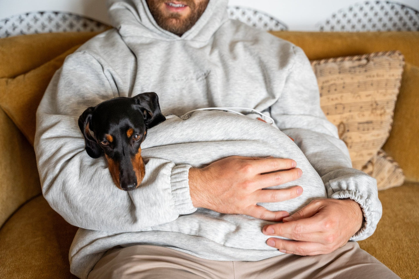 The Hoogle Pet Cuddle Hoodie – Soft Cotton Sweatshirt with Adjustable Pouch and Teddy Fleece Lining - Hugo and Ted