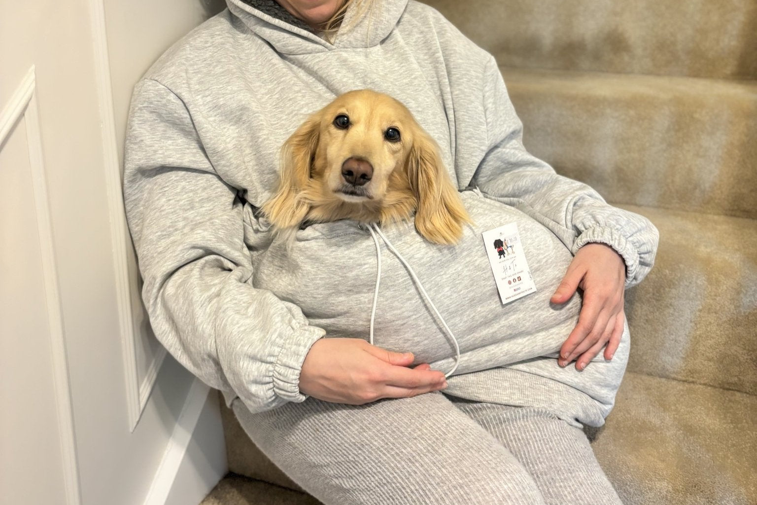The Hoogle Pet Cuddle Hoodie – Soft Cotton Sweatshirt with Adjustable Pouch and Teddy Fleece Lining - Hugo and Ted