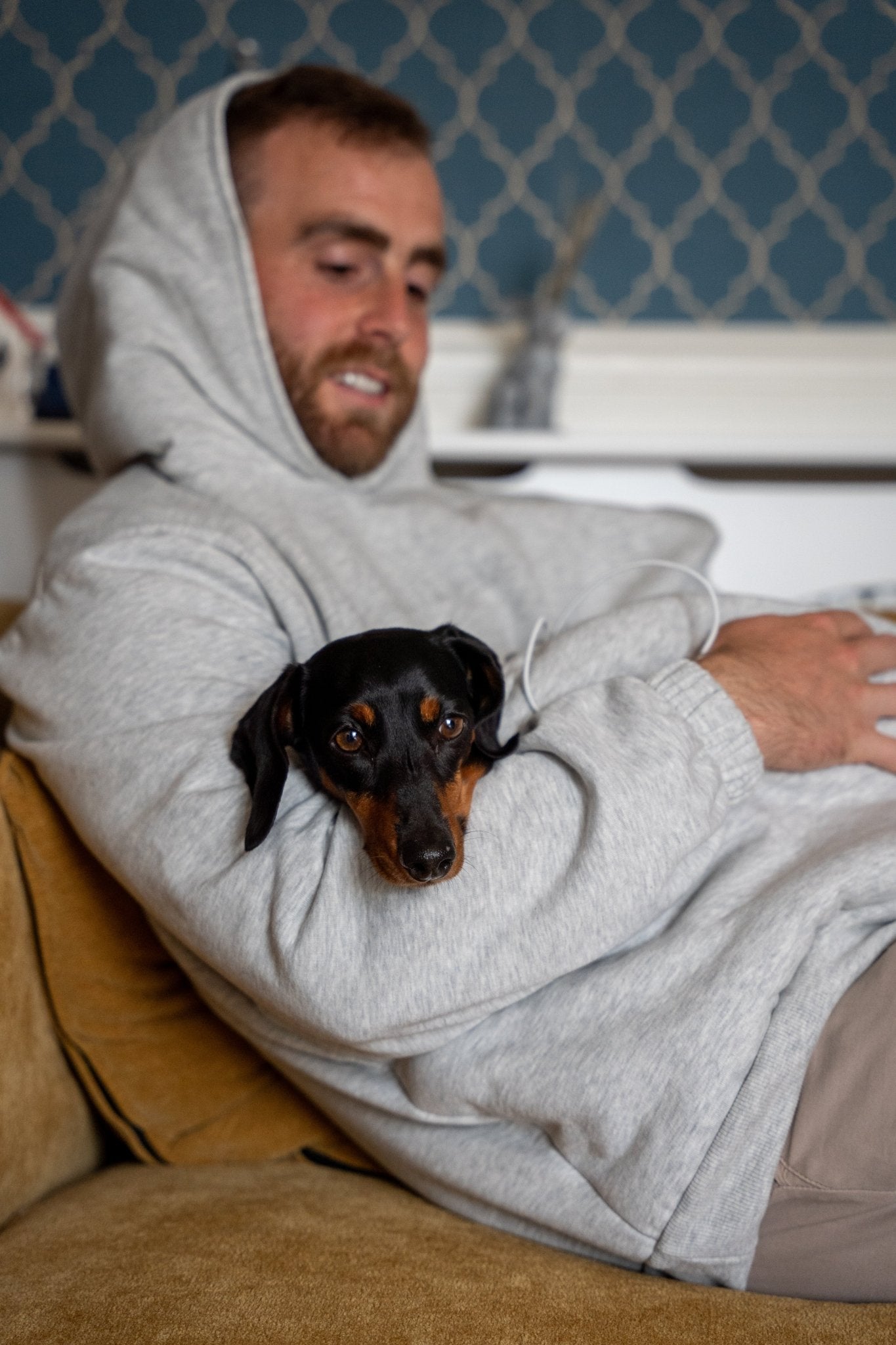 The Hoogle Pet Cuddle Hoodie – Soft Cotton Sweatshirt with Adjustable Pouch and Teddy Fleece Lining - Hugo and Ted