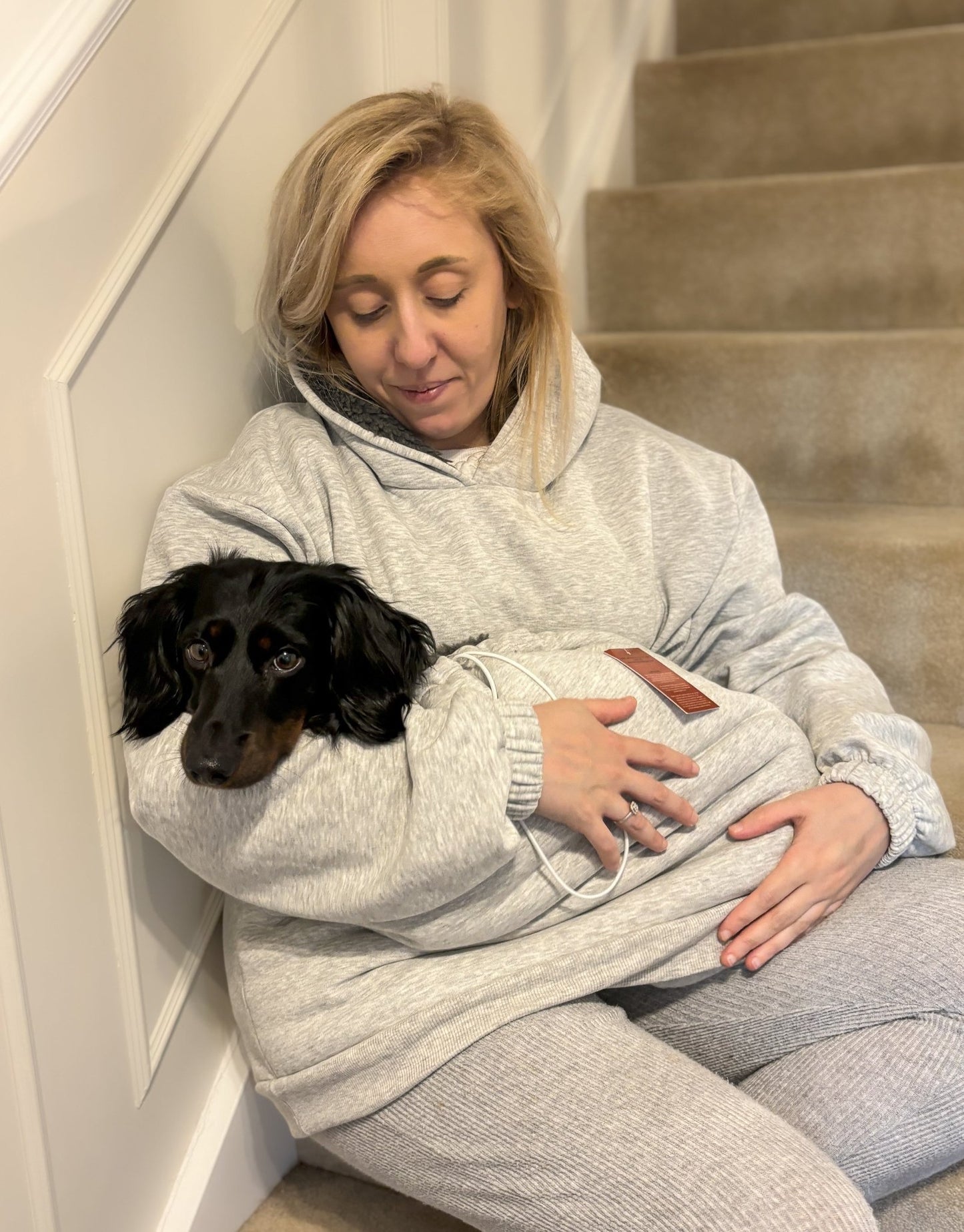 The Hoogle Pet Cuddle Hoodie – Soft Cotton Sweatshirt with Adjustable Pouch and Teddy Fleece Lining - Hugo and Ted