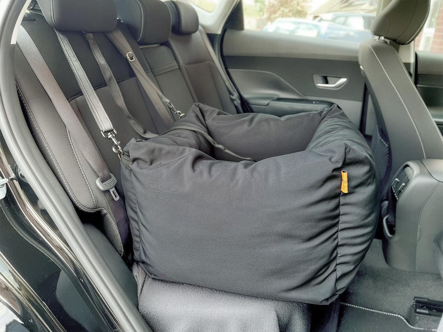 Waterproof Rainfleece Dog Car Bed – Snuggly, Secure & Travel - Friendly - Hugo and Ted