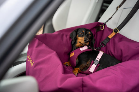 Waterproof Rainfleece Dog Car Bed – Snuggly, Secure & Travel - Friendly - Hugo and Ted