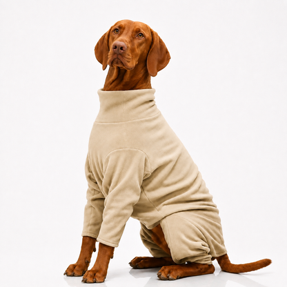 Fleece Dog Jumpsuit - Four Leg Coverage, Made to Measure