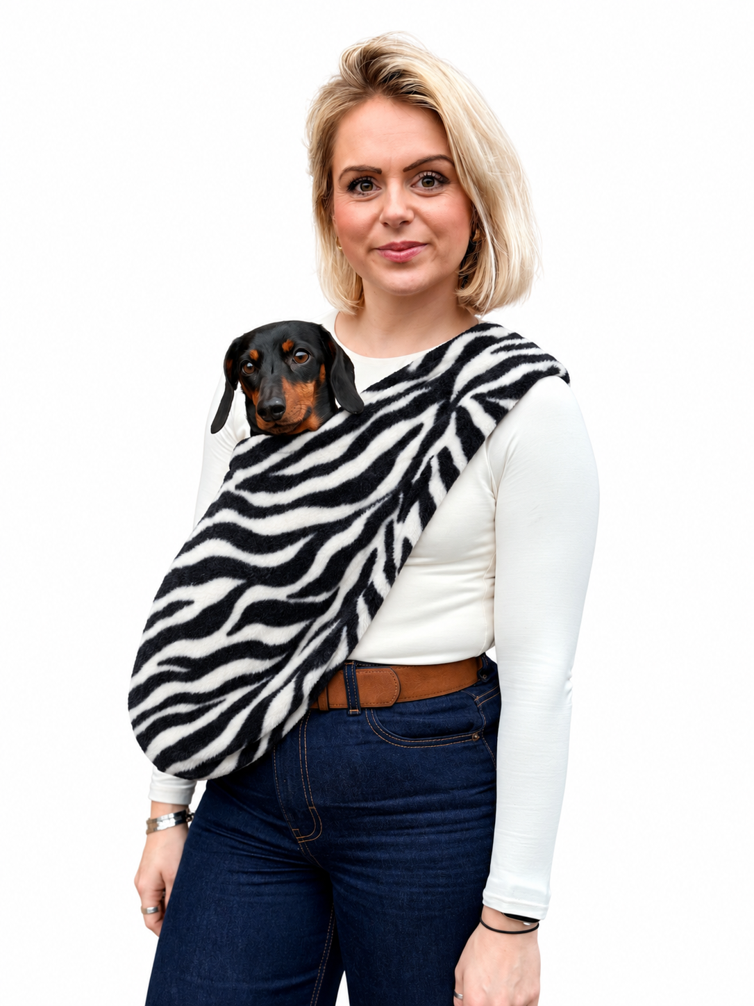 Patterned Polar Fleece Dog Sling - Standard, Petite and Long Strap Sizes