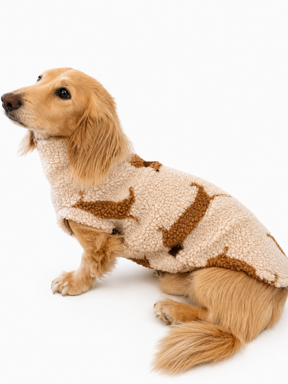 PREORDER Dachshund Sherpa Fleece Dog Jumper - Made to Measure