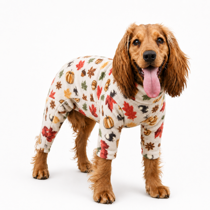 Autumn Spice Fleece Dog Jumpsuit - Made to Measure