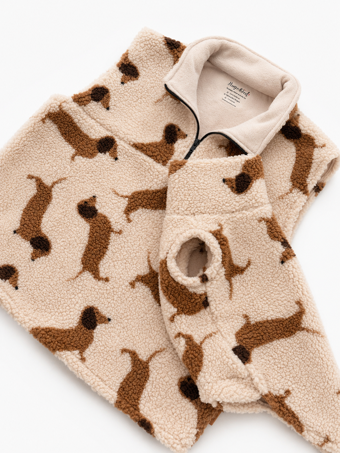 PREORDER Dachshund Sherpa Hooman 1/4 Zip Body Warmers