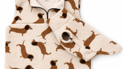 PREORDER Dachshund Sherpa Hooman 1/4 Zip Body Warmers