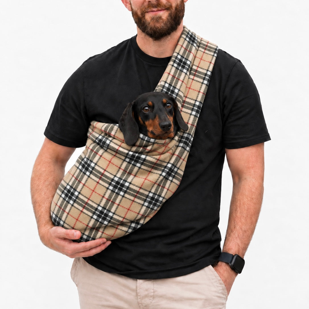 Long Strap Size Polar Fleece Dog Sling - Made to Order