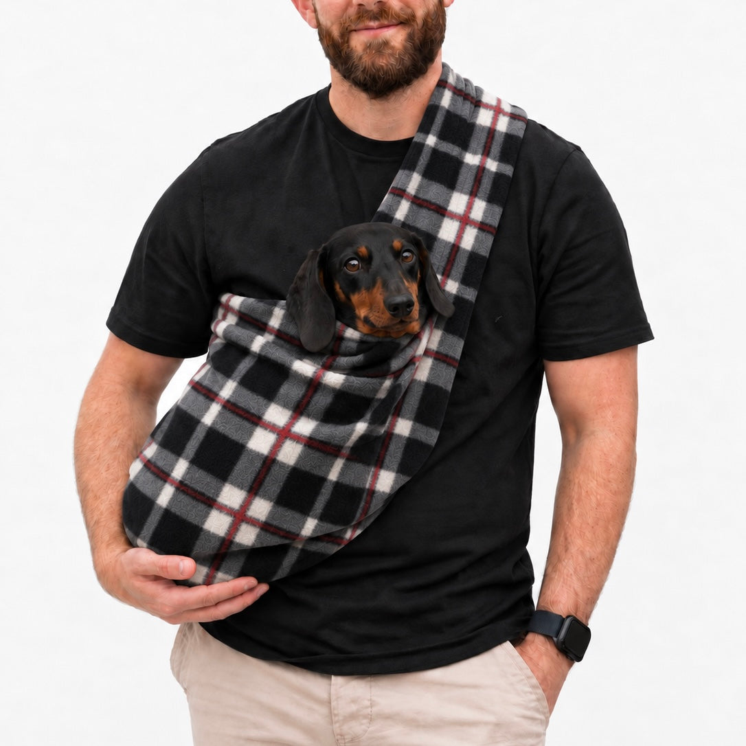 Long Strap Size Polar Fleece Dog Sling - Made to Order
