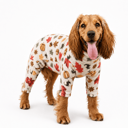 Autumn Spice Fleece Dog Jumpsuit - Made to Measure - Hugo and Ted