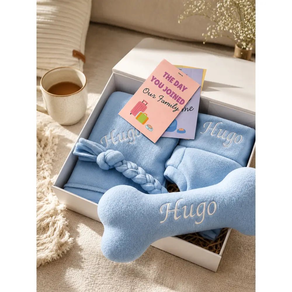 Build Your Own Dog Memory Box Bundle - Personalised Puppy Gift Set - Hugo and Ted