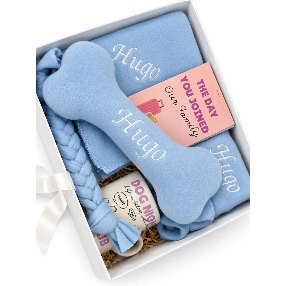 Build Your Own Dog Memory Box Bundle - Personalised Puppy Gift Set - Hugo and Ted