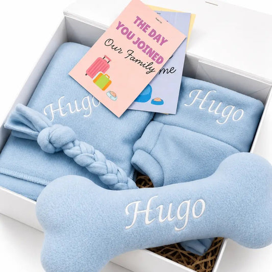 Build Your Own Dog Memory Box Bundle - Personalised Puppy Gift Set - Hugo and Ted