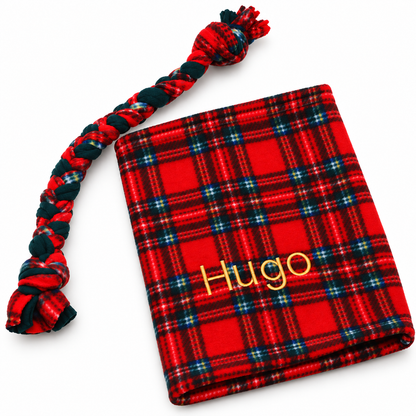 Red Tartan Personalised Dog Snood