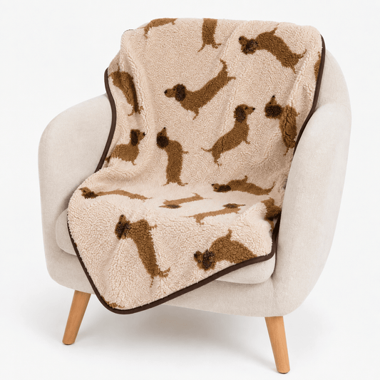 Dachshund Sherpa Lap Blankets - Hugo and Ted
