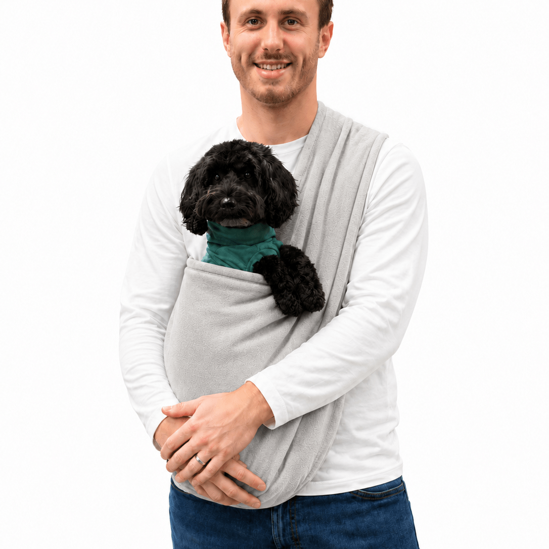 Discontinued Fleece Dog Sling Carrier - One Standard Size - Hugo and Ted