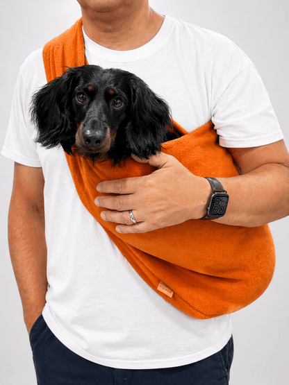 Discontinued Fleece Dog Sling Carrier - One Standard Size - Hugo and Ted