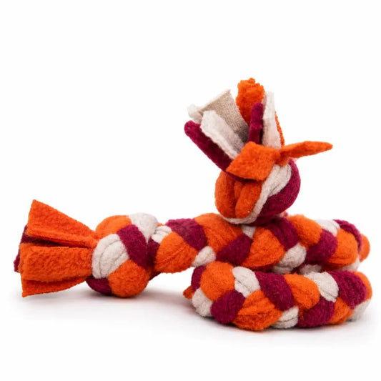 Eco-Friendly Recycled Fleece Dog Tug Toy - Handmade - Hugo and Ted