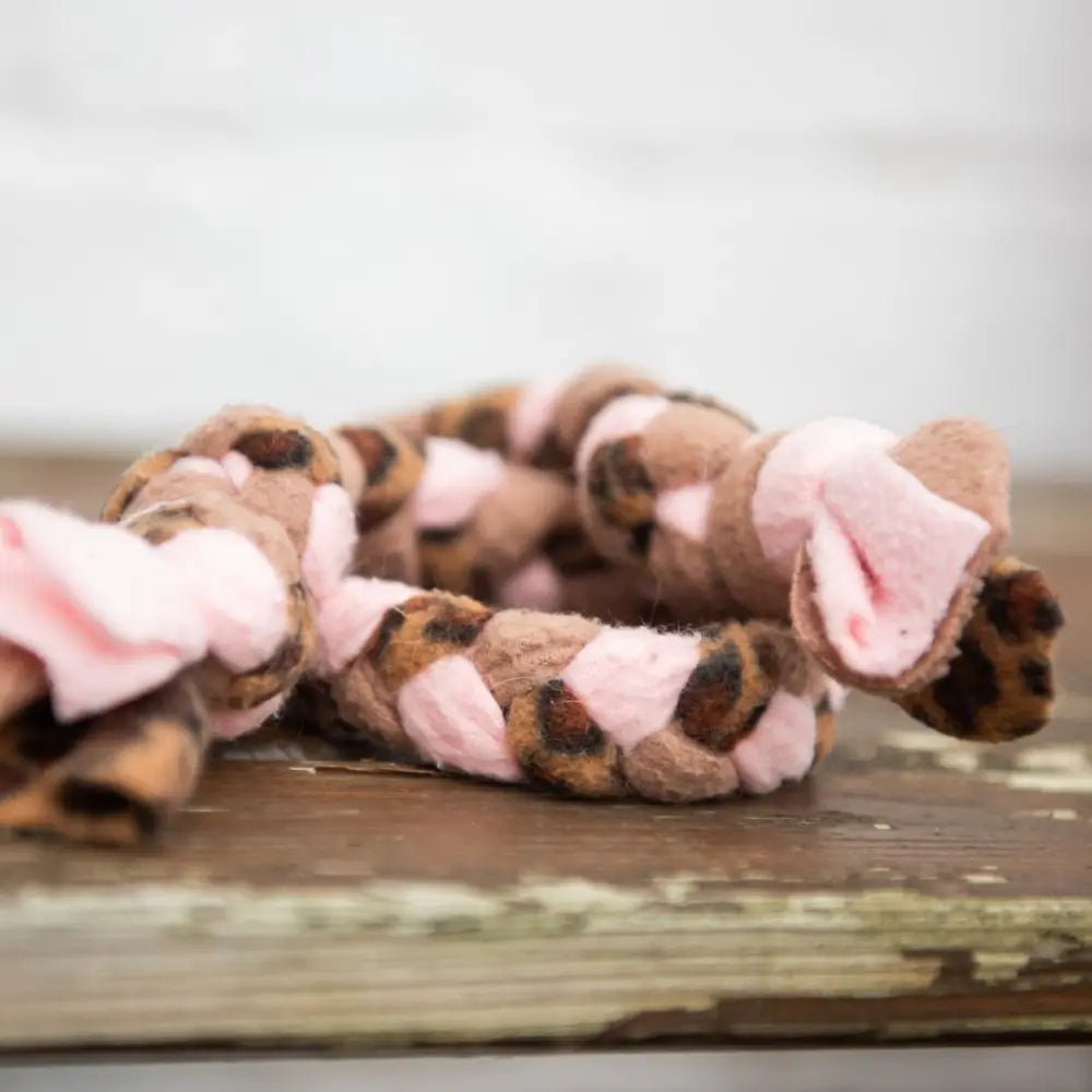 Eco-Friendly Recycled Fleece Dog Tug Toy - Handmade - Hugo and Ted
