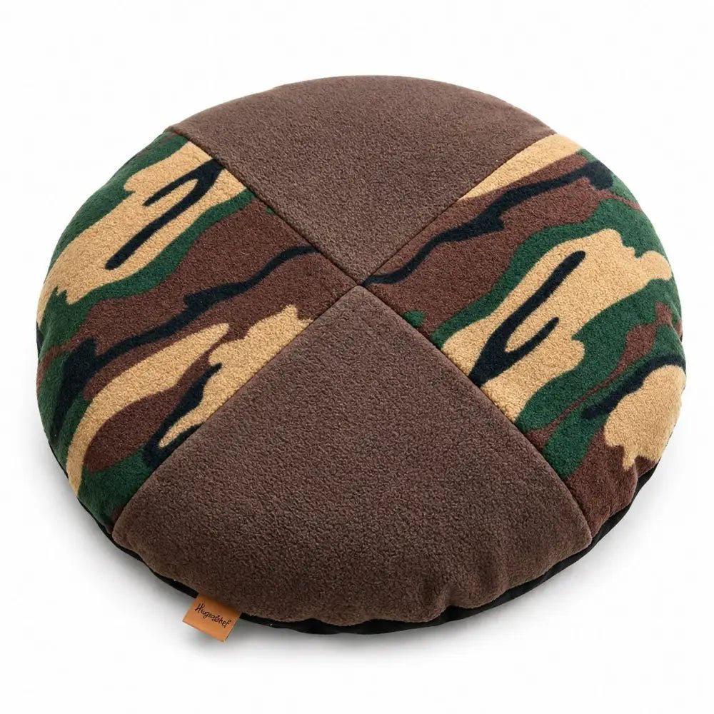 Eco-Friendly Upcycled Round Dog Bed - Handmade, 3 Sizes - Hugo and Ted