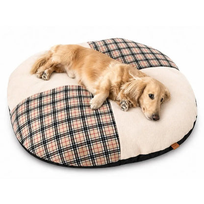 Eco-Friendly Upcycled Round Dog Bed - Handmade, 3 Sizes - Hugo and Ted