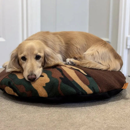 Eco-Friendly Upcycled Round Dog Bed - Handmade, 3 Sizes - Hugo and Ted