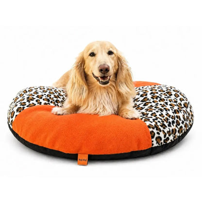 Eco-Friendly Upcycled Round Dog Bed - Handmade, 3 Sizes - Hugo and Ted