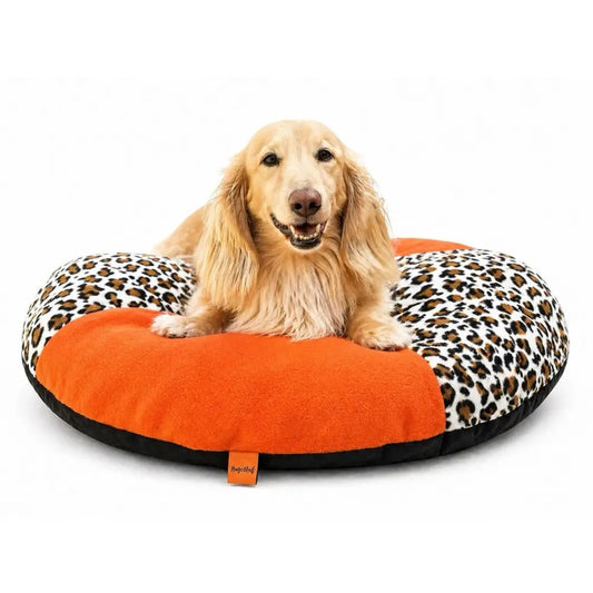 Eco-Friendly Upcycled Round Dog Bed - Handmade, 3 Sizes - Hugo and Ted