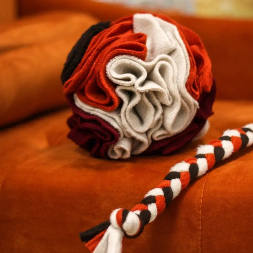Eco Handmade Fleece Dog Snuffle Ball - Enrichment Toy, 2 Sizes - Hugo and Ted
