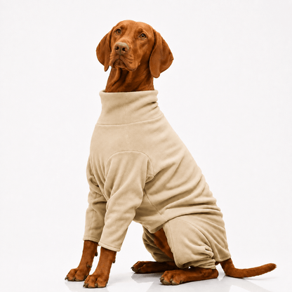 Fleece Dog Jumpsuit - Four Leg Coverage, Made to Measure - Hugo and Ted