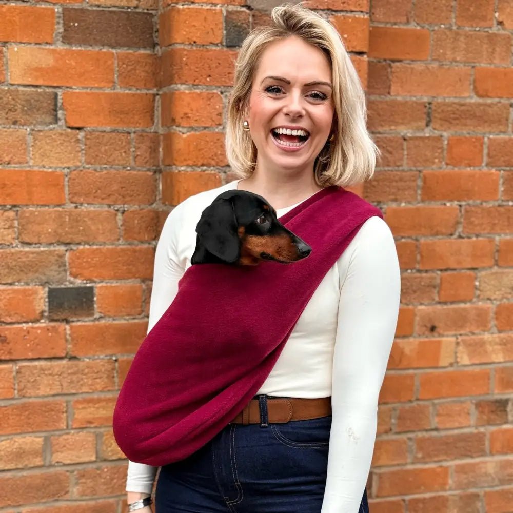 Fleece Dog Sling Carrier - Multiple Sizes, Made to Order - Hugo and Ted
