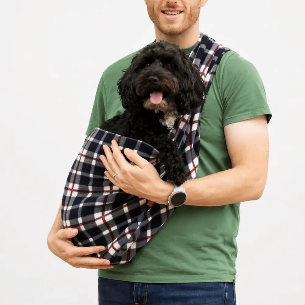 Fleece Dog Sling Carrier - Multiple Sizes, Made to Order - Hugo and Ted